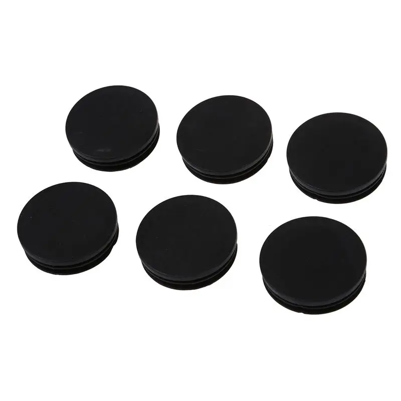 

Promotion! 6 x Black Plastic 50mm Dia Round Tubing Tube Insert Caps Covers
