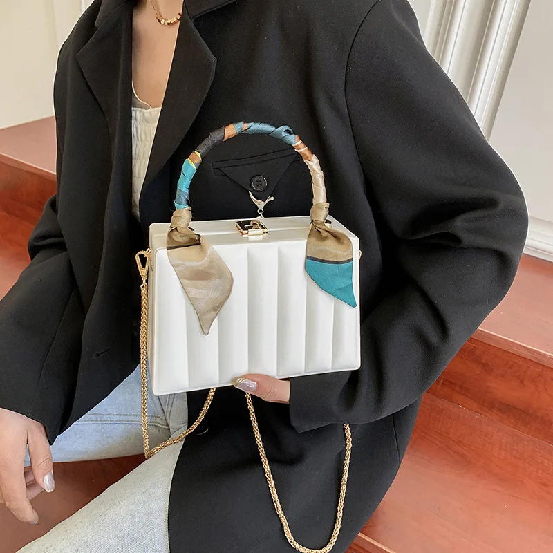 

Mini Luxury Stripe Pattern PU Leather Crossbody Bags for Women 2021 Lock Designer Shoulder Simple Bag Female Travel Handbags