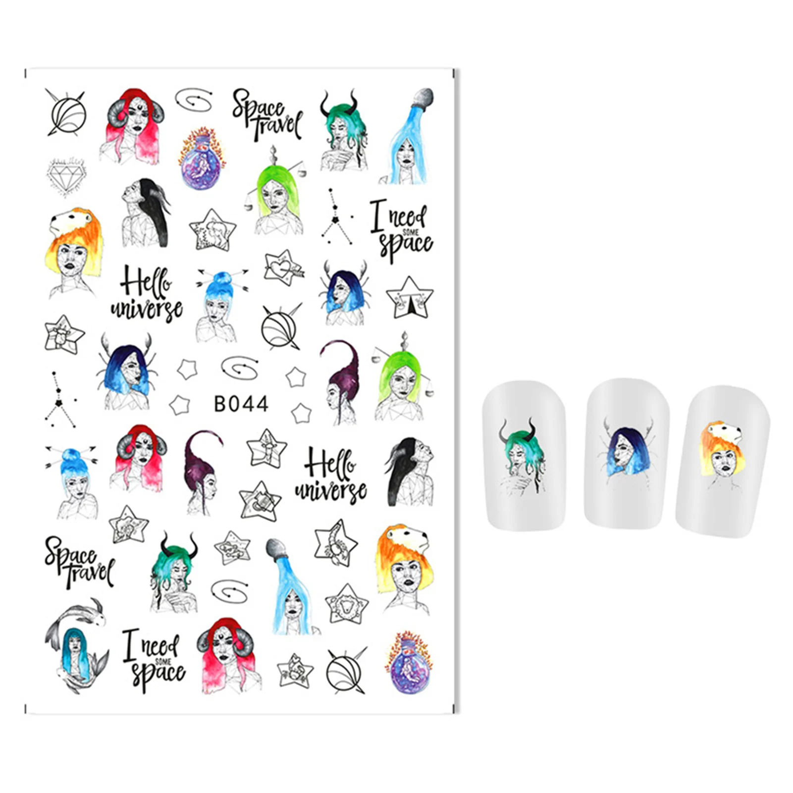 

12Pcs 12 Constellation Pattern Adhesive Nail Sticker Decal Manicure Decor 3D Sticker Slider Tips DIY Nails Art Decoration Tools