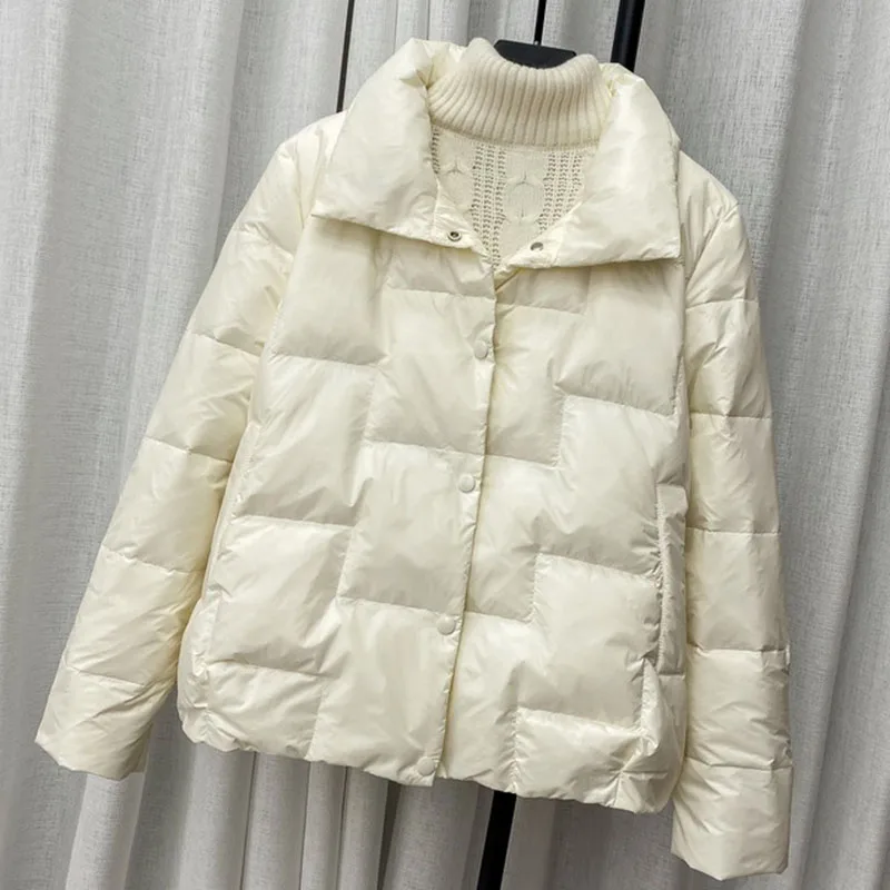 Зимние женские пуховики куртка на утином пуху Женский ультралегкий пуховик с