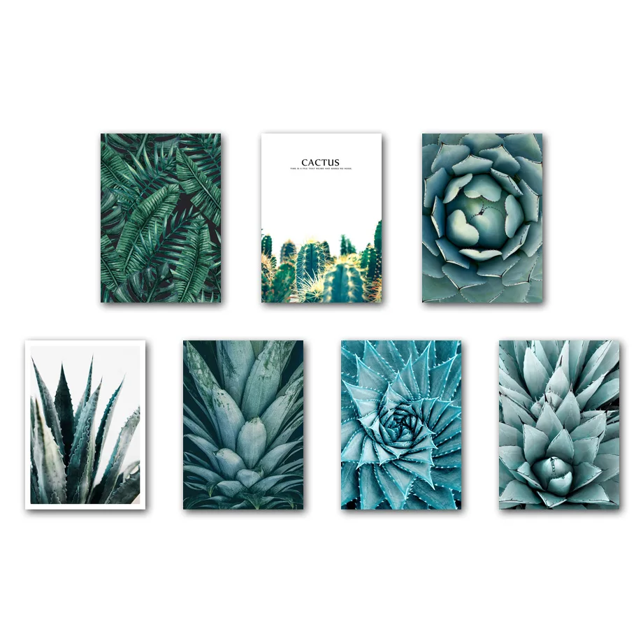 

Monstera Cactus Aloe Agave Peacock Arrowroot Wall Art Canvas Painting Nordic Posters And Prints Decor Pictures For Living Room