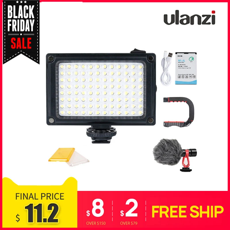 Ulanzi мини светодиодный светильник для видео, фото светильник ing on camera Hotshoe Dimmable светодиодный светильник для Canon Nikon sony DSLR Youtube Vlogger Gimbal