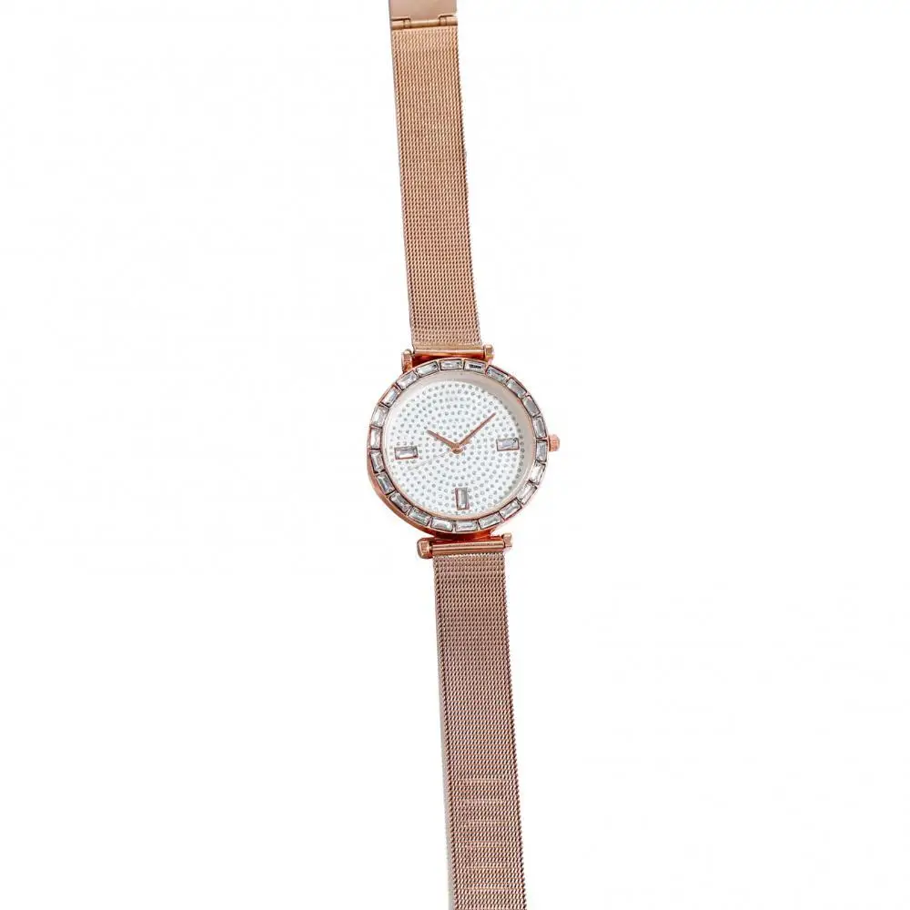 

Women Luxury Rhinestone Shiny Small Round Dial Buckle Wristwatch Watch Gift