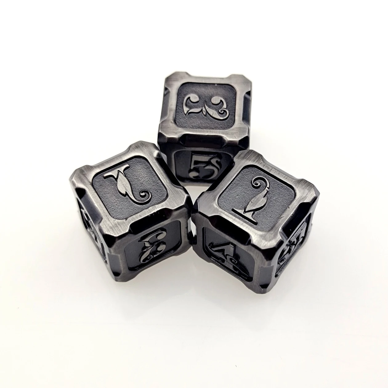 

3 PCS Set 6 Sided Die Metal D6's Nickel for DnD Games