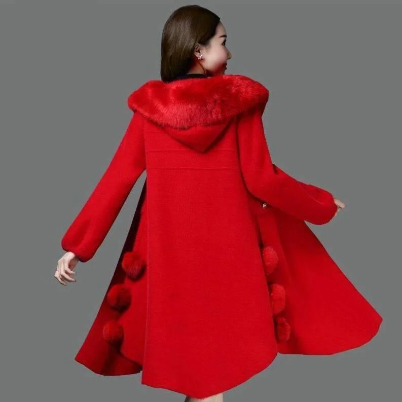 

Women Fluffy Fur Coat Winter Jacket Sheep Shearing Wool Jacket Korean Fashion Overcoat Abrigo Mujer Invierno