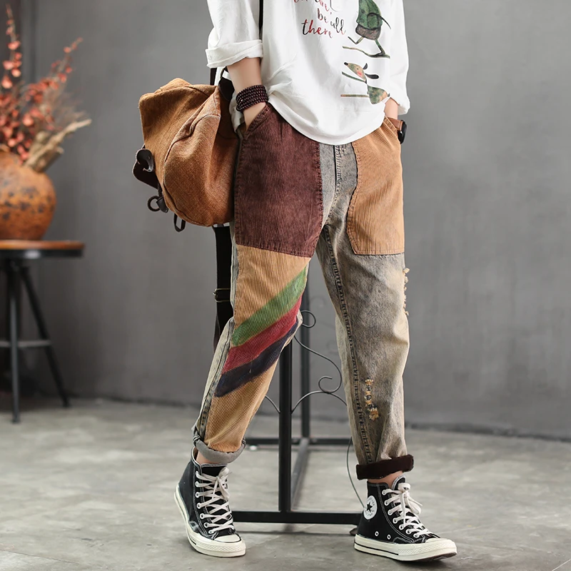 Женские джинсовые брюки Max LuLu винтажные рваные брюки-султанки в стиле панк