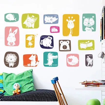 Настенная мультяшная наклейка животное бумажный силуэт Детская комната