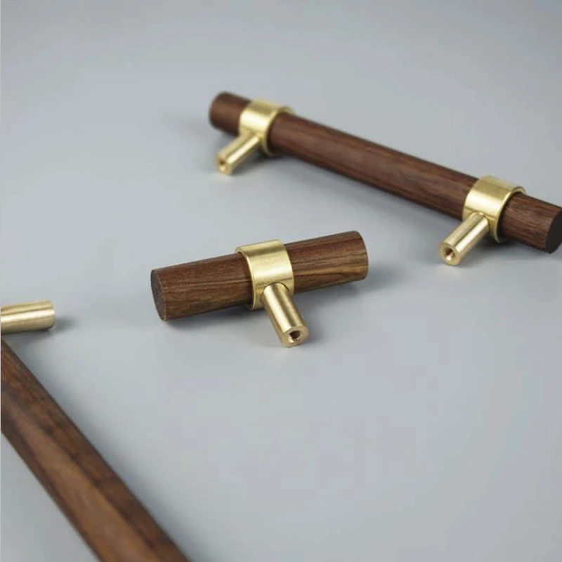 Ручка LCH из латуни и черного ореха регулируемая по цвету | Обустройство дома