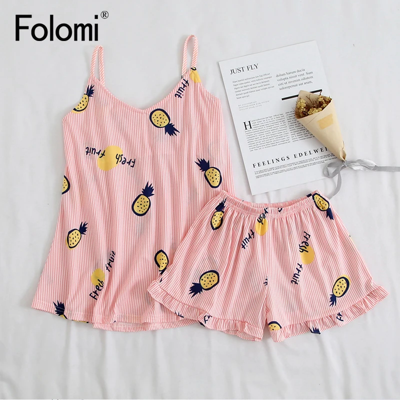 Удобные пижамы для женщин топы сна милые с мультяшным принтом белье костюм