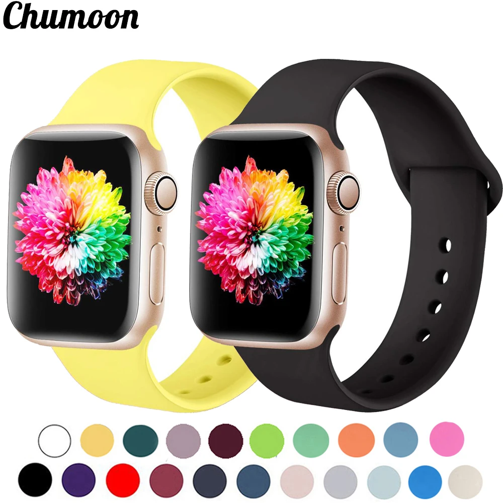 

Strap For Apple Watch band 40mm 44mm 38mm 42 mm Sport Silicone belt smartwatch bracelet watchband iwatch series 1 2 3 4 5 SE 6