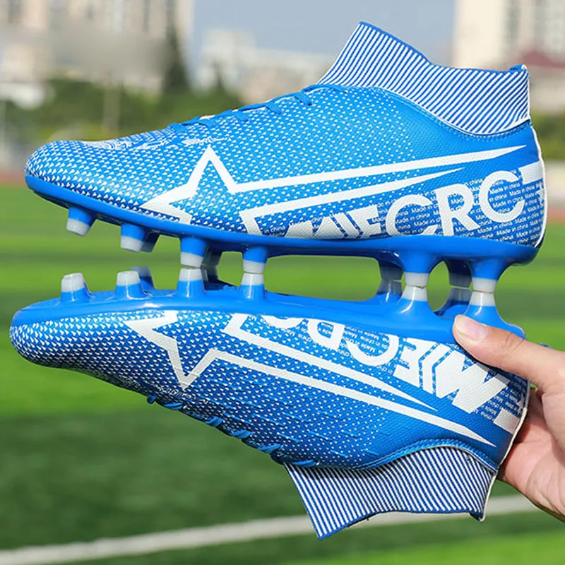 Футбольная обувь с длинными шипами и высоким верхом футбольные ботинки для улицы