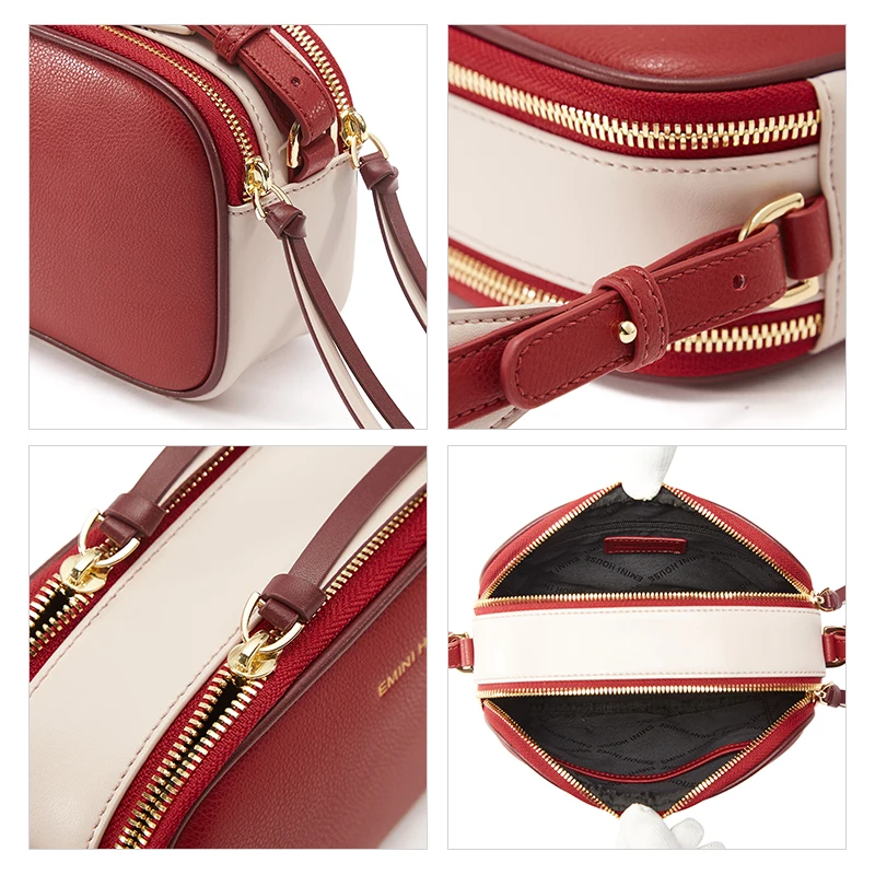 EMINI HOUSE женская сумка с зернистой текстурой личи клапаном спилок со вставками в