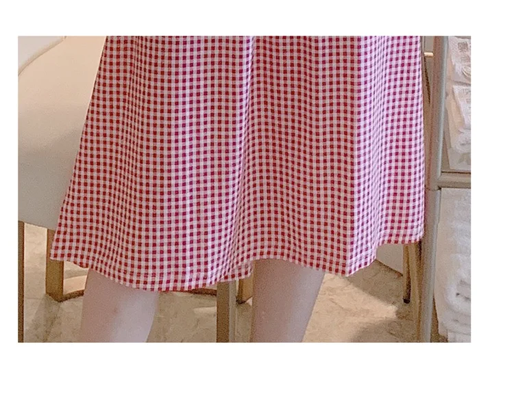 Spring Autumn Casual Plaid Cotton Nightgowns for Women Long Sleeve Loose Night Dress Home Dress Sleepwear Nightdress Nighty