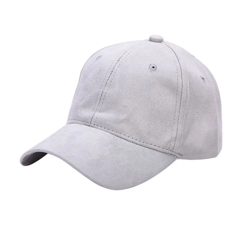 

New Outdoor Sports Sun Hat Men Women Adjustable Solid Color Suede Leather Sports Cap Visor Snapback Baseball Cap