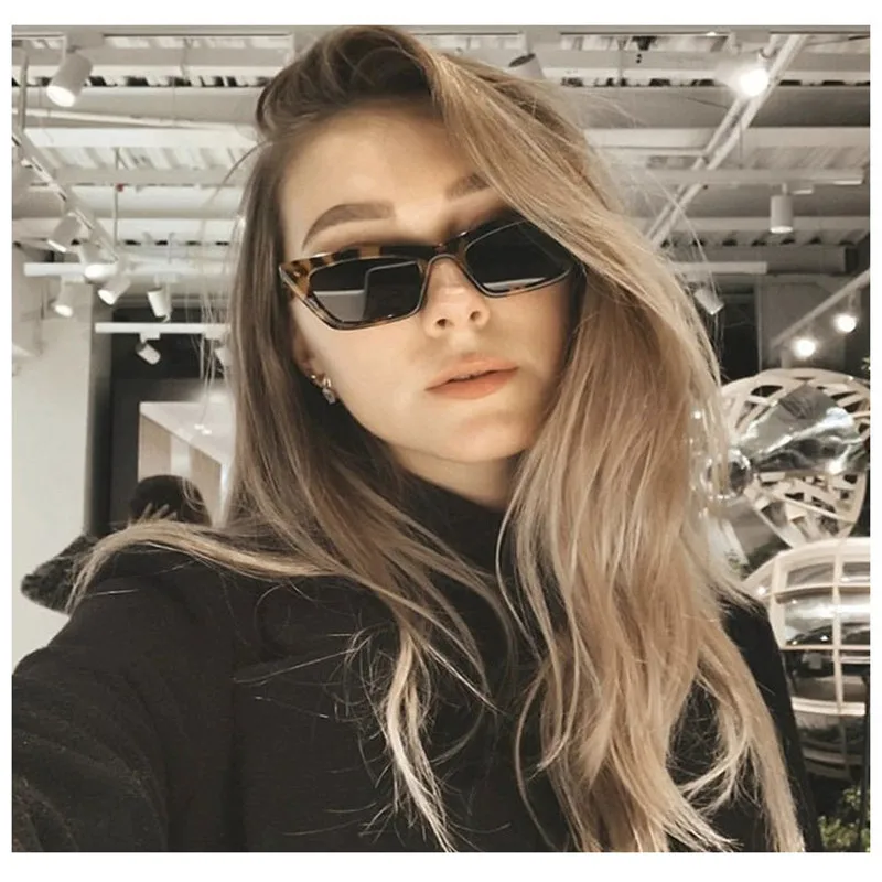 

Kleine Rechthoek Zonnebril Vrouwen Retro Smalle Vintage Zonnebril Mannen Merk Designer Shades Hip-Hop Eyewear UV400