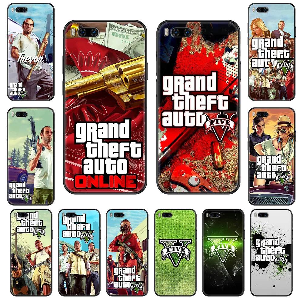 

Game Grand Theft Auto GTA 5 Phone case For Xiaomi Mi 6 8 9 A1 2 3 Max3 Mix2 Mix2S X T Lite Pro black 3D hoesjes art funda