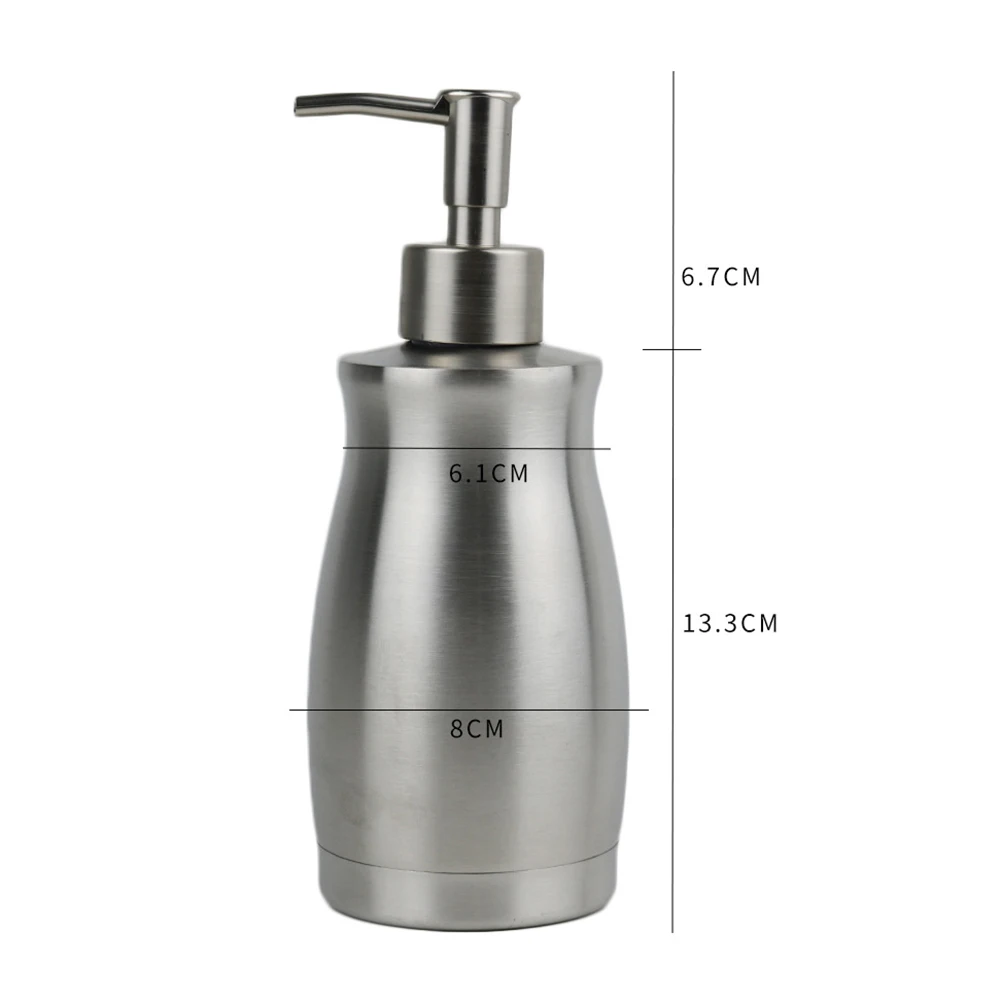 

400ml Stainless Steel Refillable Bottle Empty Bottles Soap Pump Emulsion Hand Sanitizer Shampoo Liquid Bottle Dispenser