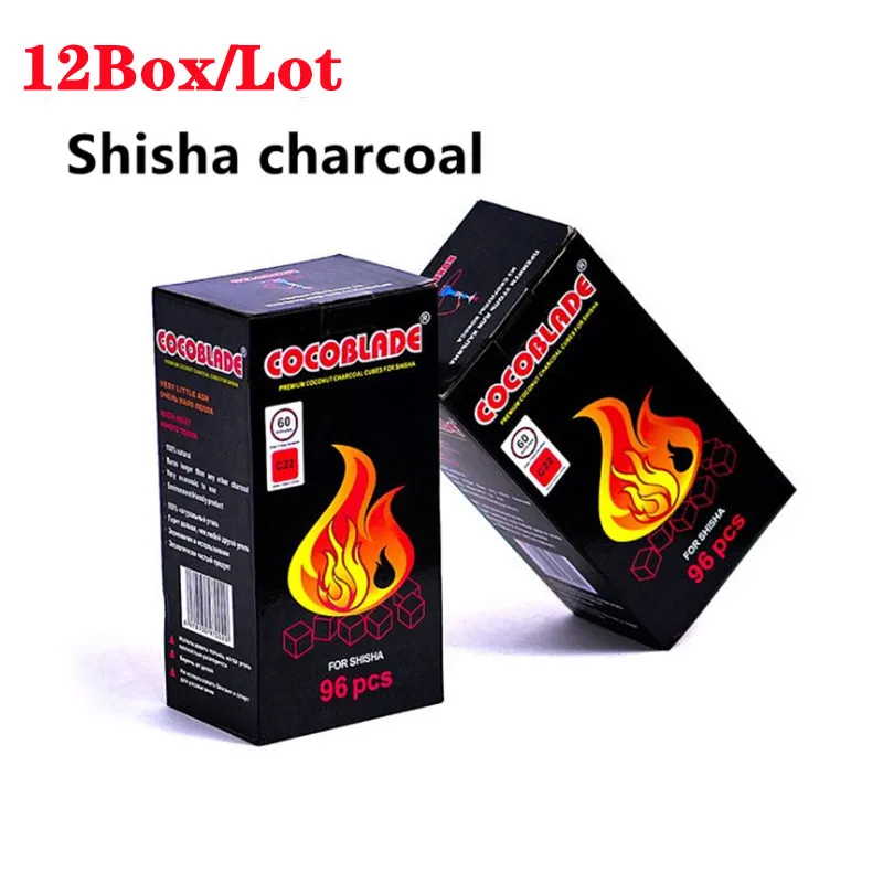 

12Box/Lot Arab Quick Light Burn Hookah Shisha Coconut Shell Charcoal For Lighter Chicha Cachimba Narguile Smoking Accessories