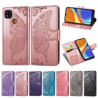 9c case for xiaomi redmi 9 c 3d butterfly leather flip phone cover for xiaomi redmi 9c preservation wallet capa coque shell