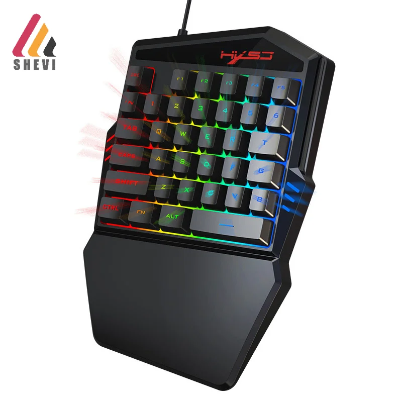 

Механическая игровая клавиатура с RGB-подсветкой для одной руки, портативная игровая мини-клавиатура, игровой контроллер