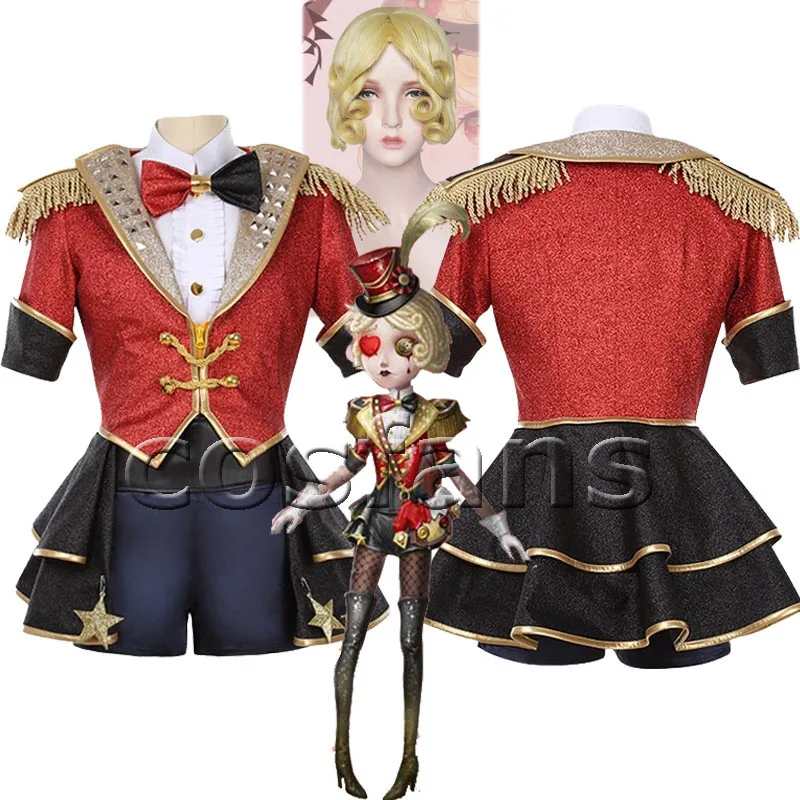 

Anime Game Identity V Dancer Gold Leather Beastmaster Cosplay Costume Margaretha Geertruida Zelle Lovely Uniform Suit top shorts