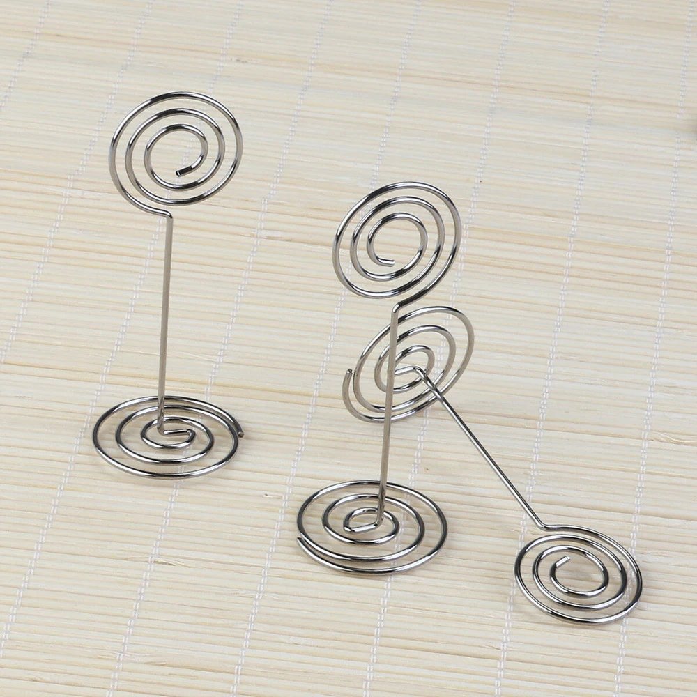 10 шт./компл. серебряный в форме сердца держатель для фото настольная номера место