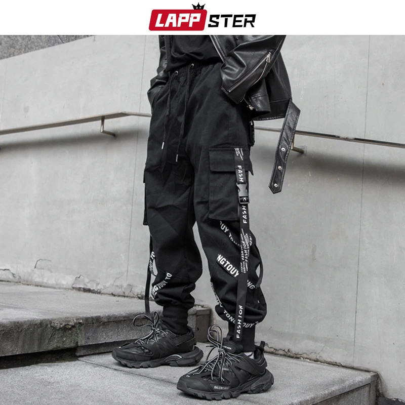 LAPPSTER Мужские Streetwear бегуны Брюки 2019 Mens Hip Hop Black Тренировочные штаны мужчины