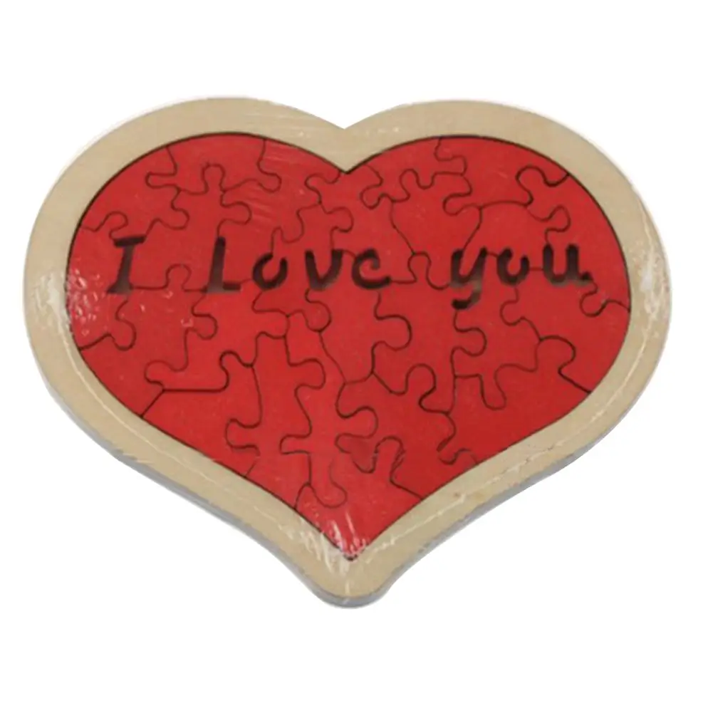 Деревянные головоломки с рисунком сердца Любовь Набор детских игрушек