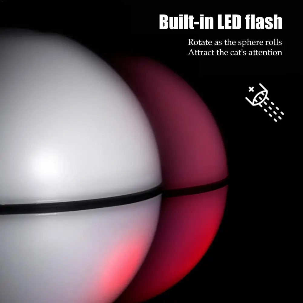 

Smart Interactive Cat Toy USB Rechargeable Led Light 360 Degree Self Rotating Ball Pets Playing Toys Motion Activated Pet Bal