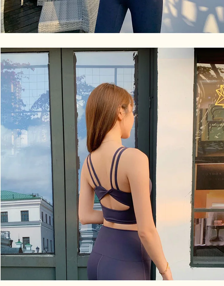 

Yoga Sets Women Sport Gym Clothing 2PCS Fitness Suits Shockproof Bras With Pads Leggings Female Yoga Tracksuits Tight Sports Set