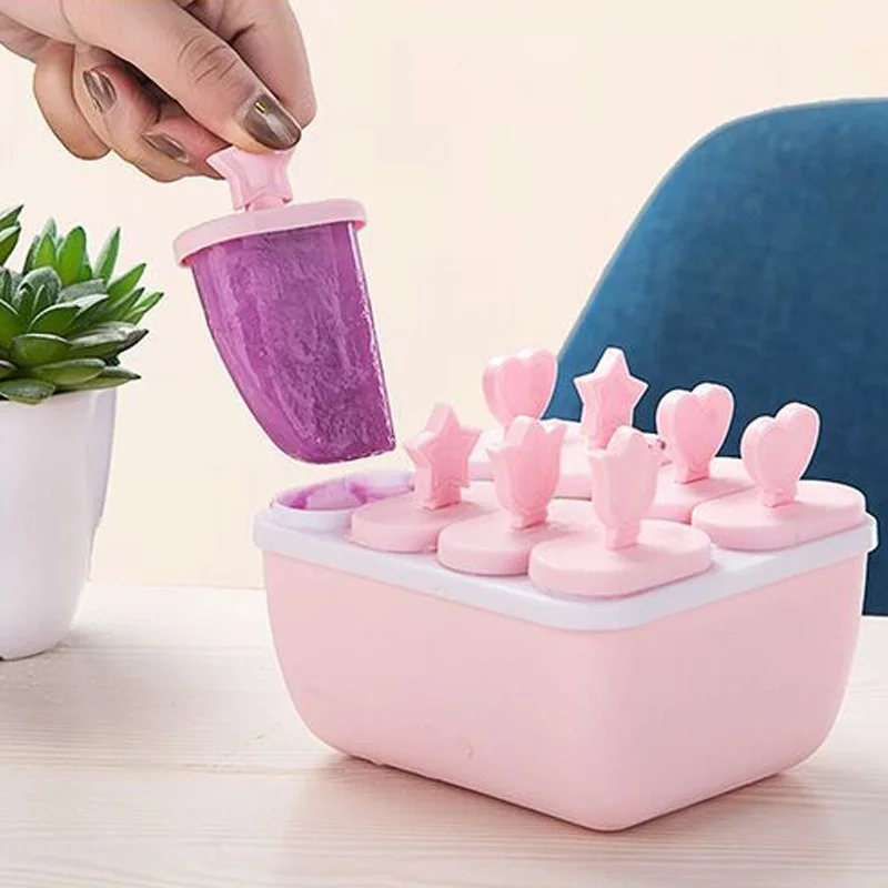 

Kitchen Ice Cube Molds Reusable Popsicle Maker DIY Ice Cream Tools Kitchen 6/8 Cell Lolly Mould Tray Bar Tools