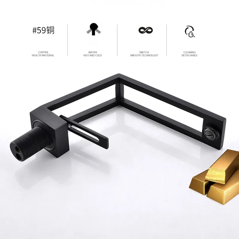 Смеситель для раковины в ванную комнату Модный дизайнерский кран с вырезами одна