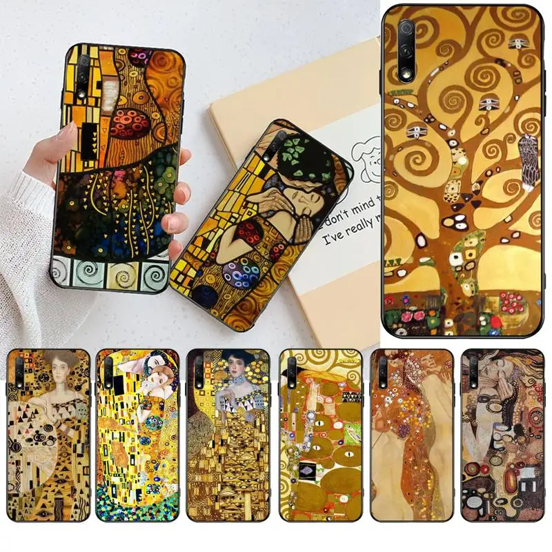 Мягкий силиконовый черный чехол для телефона kiss Gustav Klimt Huawei Honor 30 20 10 9 8 8x 8c v30 Lite view