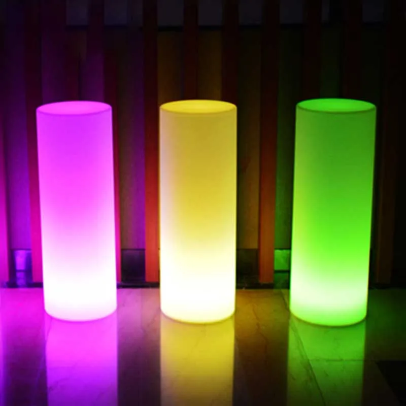 RGB светодиодная круглая колонка многоцветная меняющаяся лампа на батарейках с