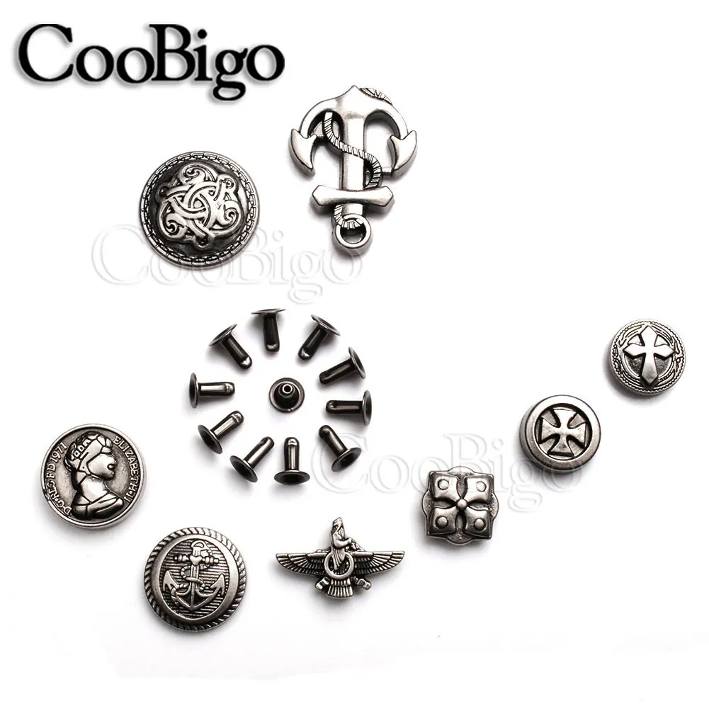 Металлические штифты заклепки ретро заклепочная кнопка для сумки ремня сделай