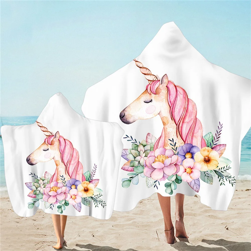 

Hooded Square Bath Towel Microfiber Adult Children's Bath Towel Wearable Beach Towel with Hood