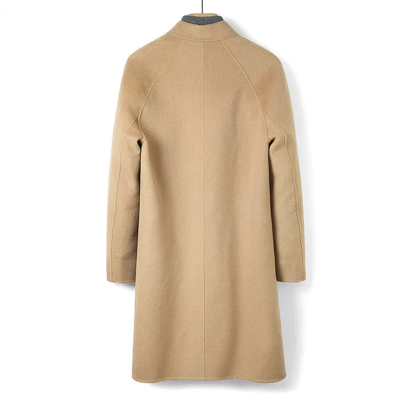 Naizaiga 100 шерсть Двусторонняя однотонная верблюжья черная длинная Мужская зимняя