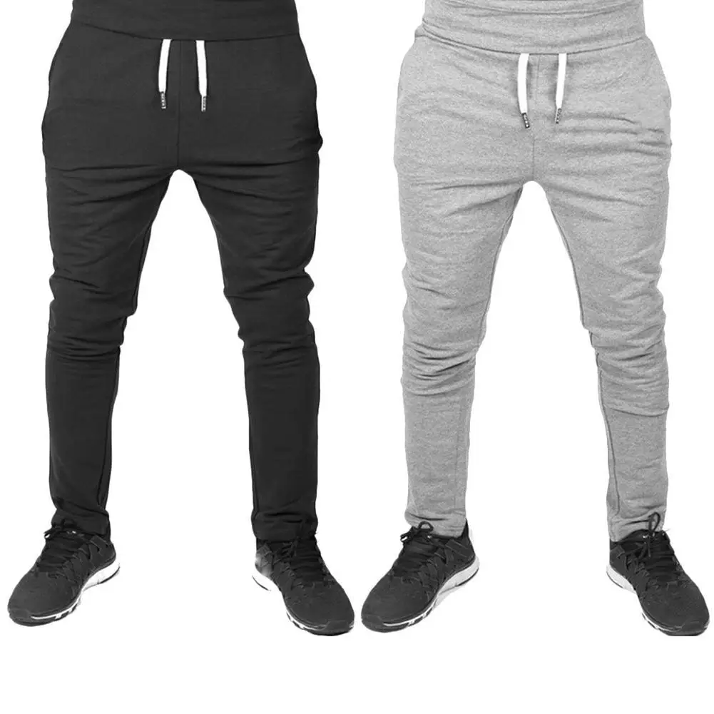 

Men Sportwear Solid Color Sweatpants Elastic Drawstring Trousers Sport Joggers Bottoms Casual Fashion Pants for Men