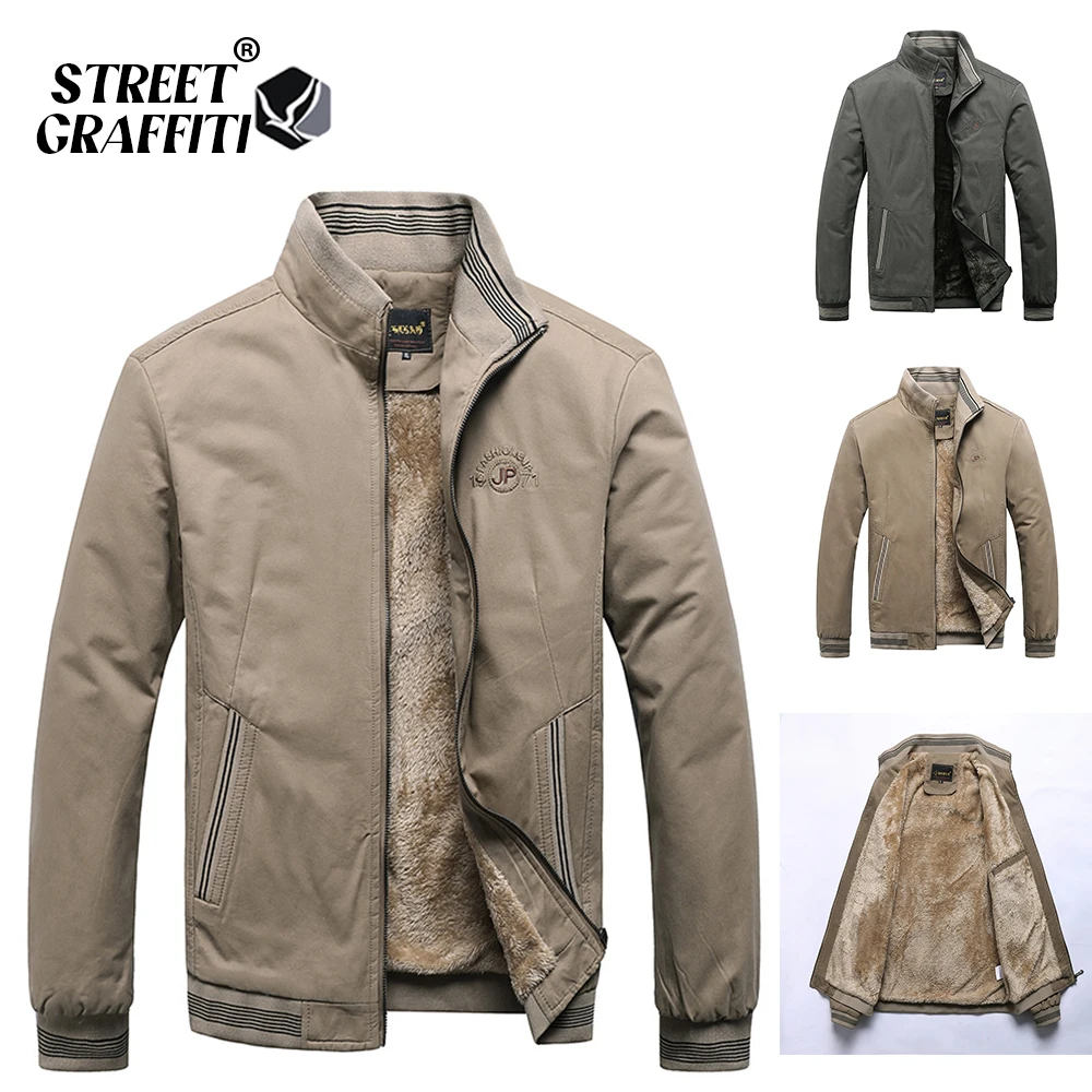 2022 Autumn Men Jackets 100% Cotton Chaqueta Casual Solid Fashion Vintage Warm Vestes Coats High Quality M-5XL Winter Jacket Men