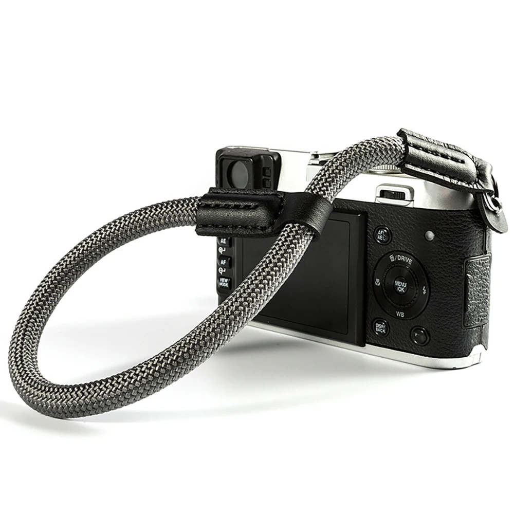 gray digital camera wrist strap Camera Accessories Handmade Nylon Digital Camera Wrist Hand Strap Grip Paracord Braided Wristband - Цвет: gray