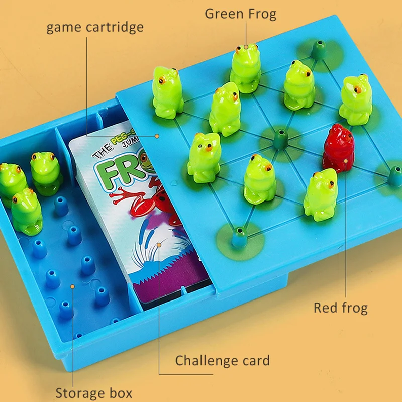 

Kids Baby Children Fun Toy Frog Checkers Game Chess Breakthrough Reasoning Board Game Early Education Learning Toys