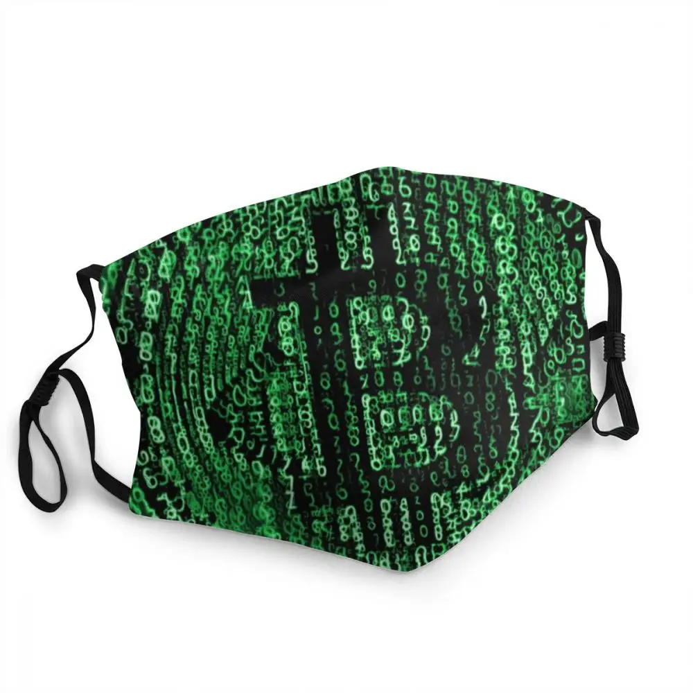 

Matrix Bitcoin Code Washable Adult Unisex Face Mask Cryptocurrency Protection Cover Respirator Mouth-muffle