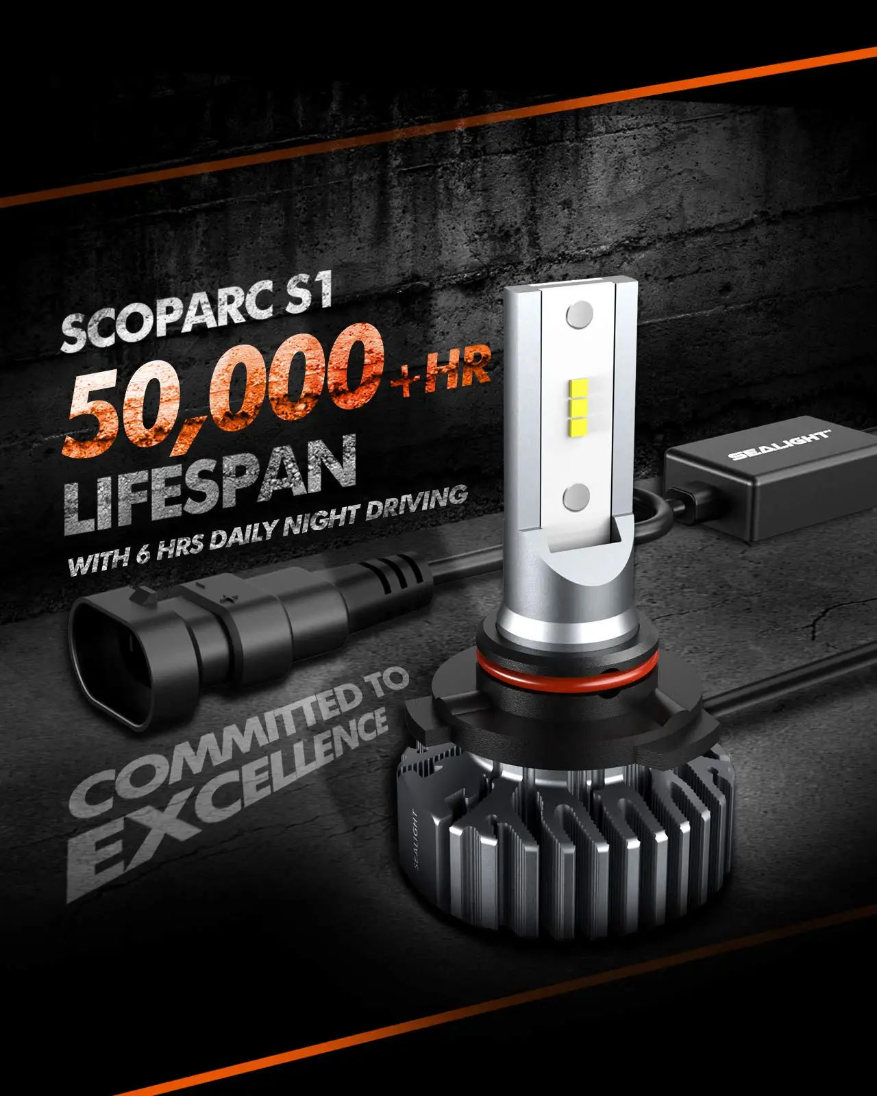 

SEALIGHT H11 H8 H9 LED Headlight Bulbs, 60W 10000 Lumens 6000K White Low Beam H16 LED Fog Lights, Halogen Replacement CSP Chips