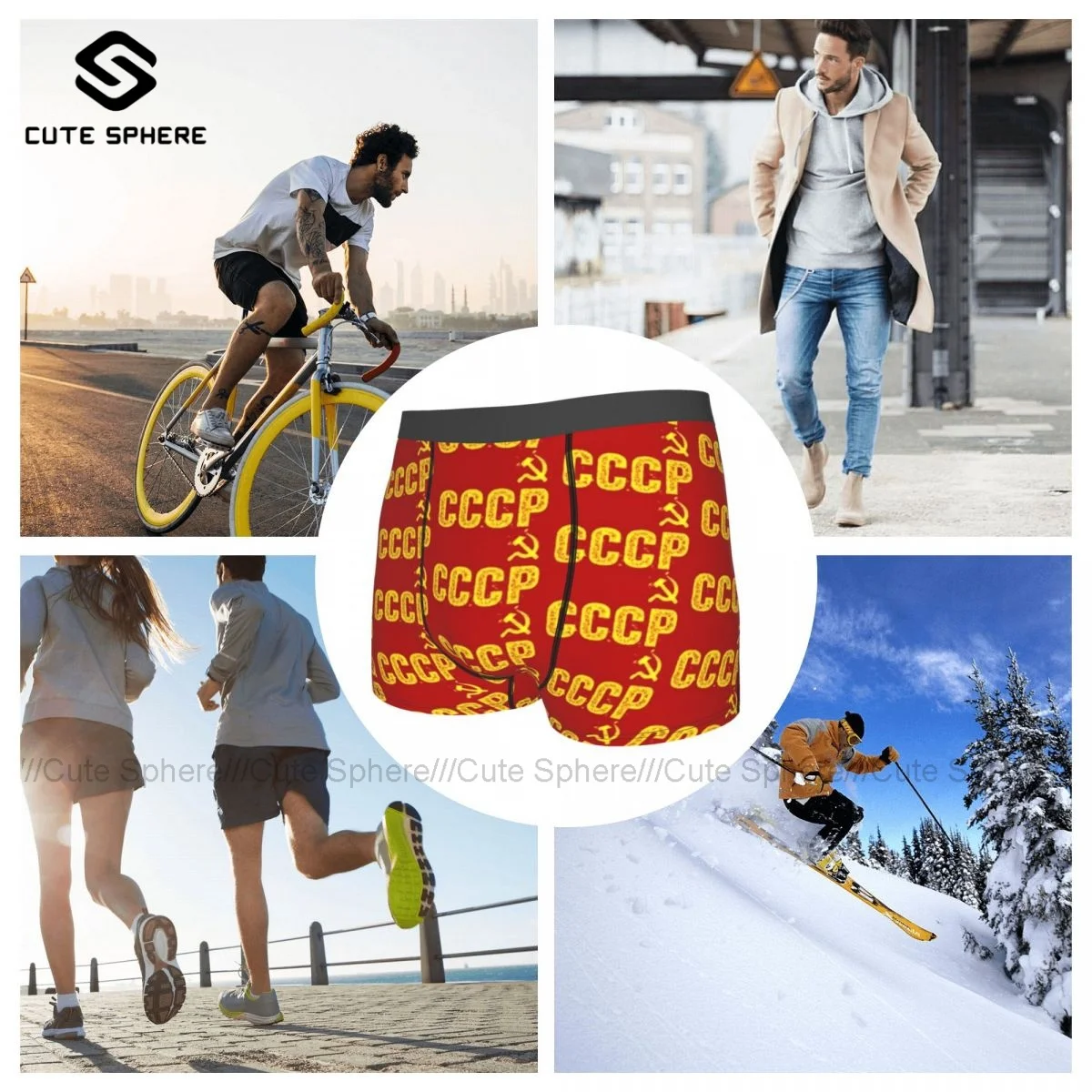 

Cccp Underwear Sexy Hot Printed Trunk Polyester Sublimation Boys Boxer Brief