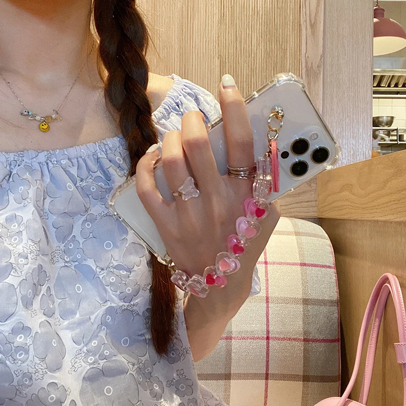 Cute 3D leather Love Heart Bracelet Case For Samsung Galaxy NOTE 20 10 8 9 S21 FE S20 ultra 5G S8 S9 Plus S10 Wrist Strap Cover