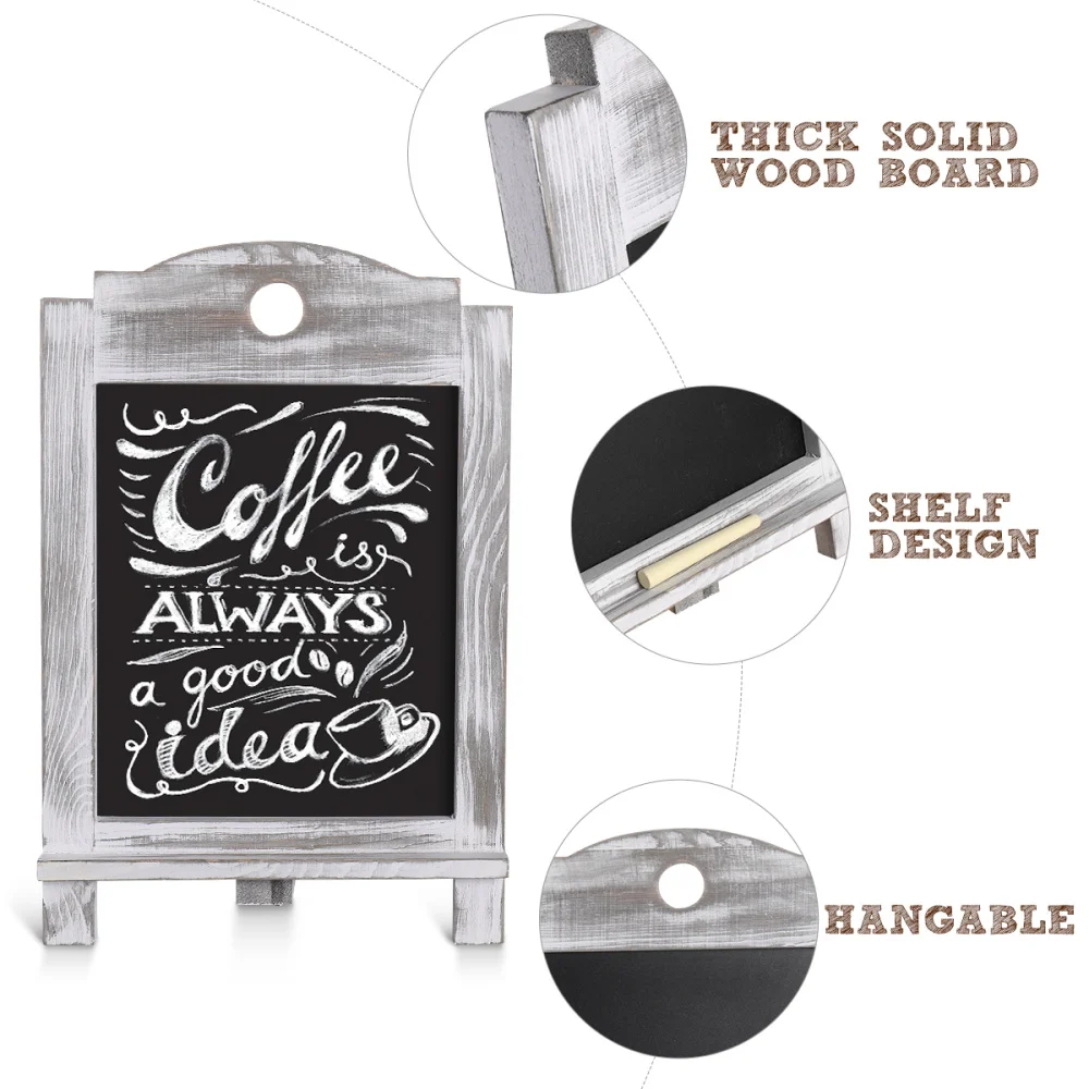 

SUPVOX Tabletop Chalkboard Rustic Wood Countertop Blackboard Desktop Memo Board for Kitchen Wedding Restaurants & Bar