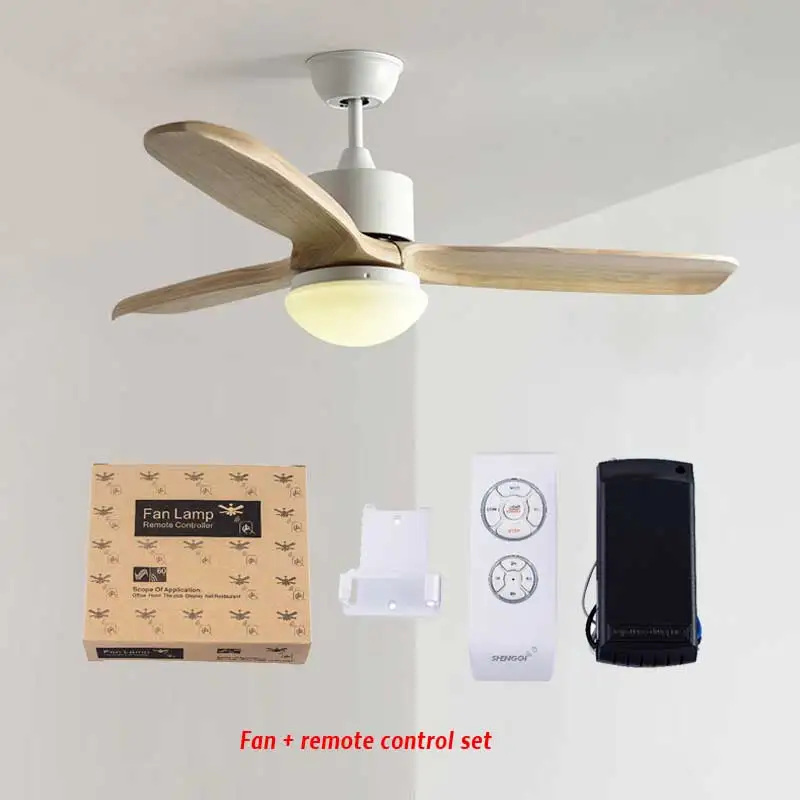 Fan with RC 2 Nordic 48 дюймов светодиодный потолочный вентилятор деревянный потолочный вентилятор-светильник Спальня потолочный вентилятор с светильник s удаленный Управление - Цвет лезвия: Fan with RC 2