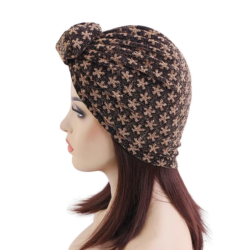 

European and American popular knot headband hat bright silk headband hat