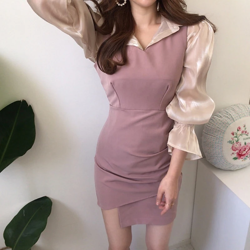 Сексуальный женский офисный комплект из двух предметов наряды с длинным рукавом