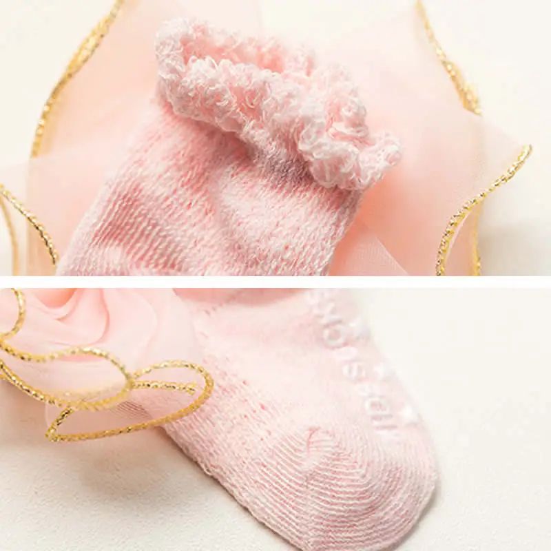 Летние носки для новорожденных хлопковые с бантом девочек 0 24 месяцев тонкие